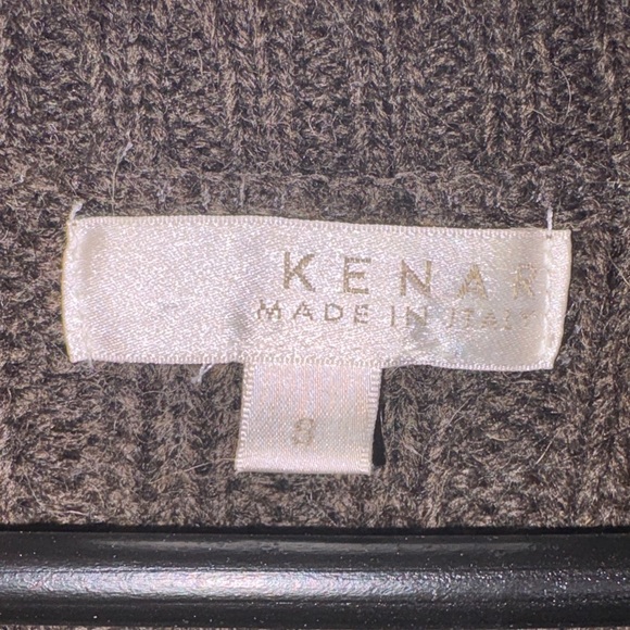 Kenar Womens Brown Cable Knit Flare Sleeve Wool Alpaca Sz Small Fisherman Y2K - Picture 5 of 9